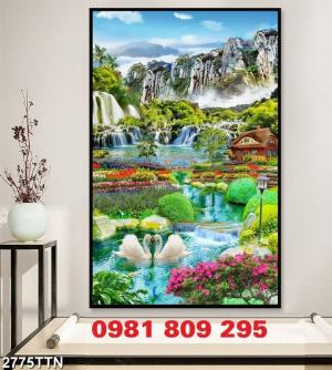 Gạch tranh 3d thiên nhiên khổ đứng