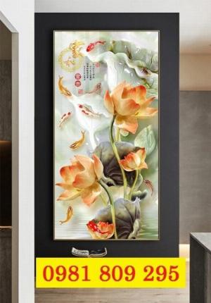 Gạch 3d hoa sen khổ đứng