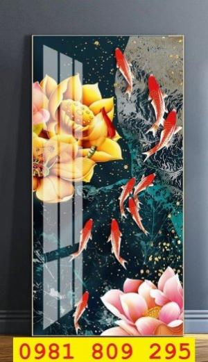Gạch 3d hoa sen khổ đứng