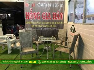 Bộ bàn ghế mây nhựa Tp.HCM Hồng Gia Hân M1003