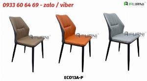Ghế ăn ghế tiếp khách nệm da simili lưng trung chân sắt sơn tĩnh điện nhập khẩu ECO 13A-P