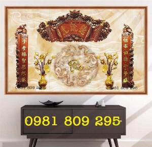 Tranh gạch, gạch men ban thờ câu đối
