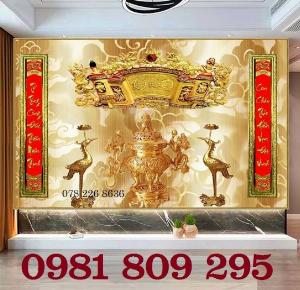 Tranh gạch, gạch men ban thờ câu đối