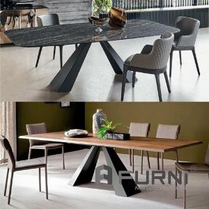 Bàn Ăn Mặt Đá Chân Sắt Dài 2M Ngồi Được 8 Ghế Cao Cấp Hiện Đại TN ELIOT-20E