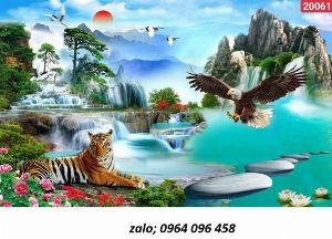 Tranh con hổ 3d - tranh gạch 3d con hổ - FSZX33