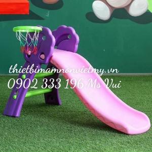 Cầu Trượt Mầm Non Bóng Rổ Gấu Boo Cho Trường Mầm Non