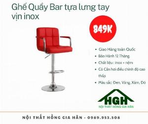 Ghế quầy Bar chân Inox bọc đệm Tp.HCM Hồng Gia Hân T1033