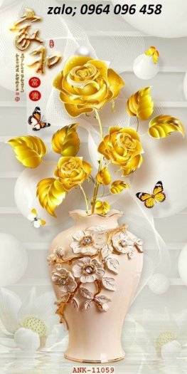Tranh gạch 3d bình hoa - SNVN76