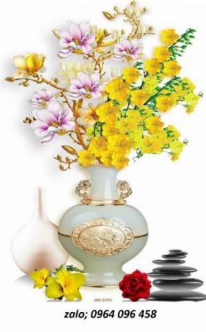 Tranh gạch 3d bình hoa - SNVN76