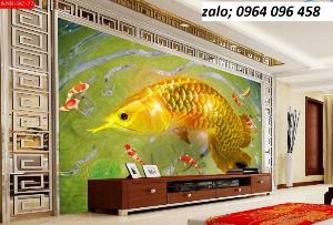 Tranh gạch 3d cá chép phong thủy phòng khách - SLCB65