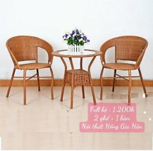 Bàn ghế mây nhựa Tp.HCM Hông Gia Hân C1006