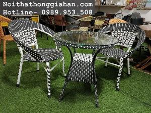 Bàn ghế mây nhựa Tp.HCM Hông Gia Hân C1006