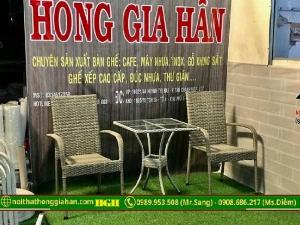 Bàn ghế mây nhựa sân vườn Tp.HCM Hồng Gia Hân C1008
