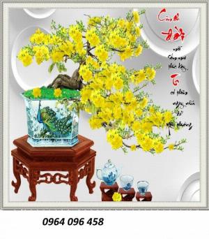 Tranh 3d hoa mai tranh gạch 3d hoa mai - SCCN95