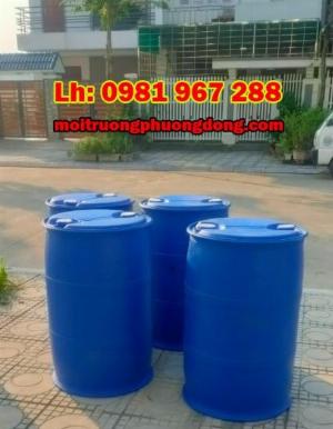 Phuy nhựa 220 lít nắp kín