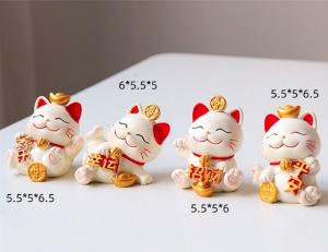 Bộ 04 Mèo Thần Tài may mắn 6.5cm