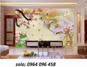 Tranh gạch 3d hoa sứ ngọc - QGCC6
