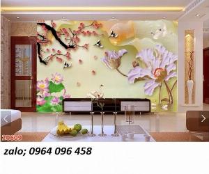 Tranh gạch 3d hoa sứ ngọc - QGCC6