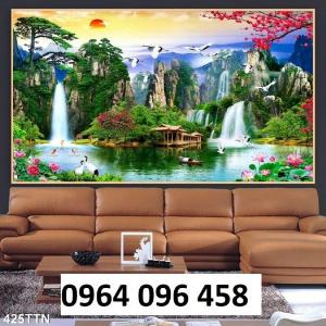 Tranh gạch men 3d phong cảnh sông núi - ADCCB7