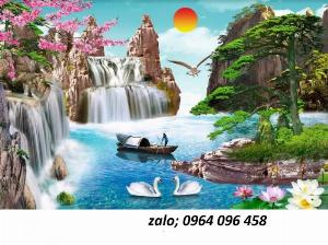 Tranh gạch men 3d phong cảnh sông núi - ADCCB7