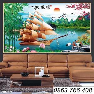 Gạch tranh 3d thuận buồm xuôi gió