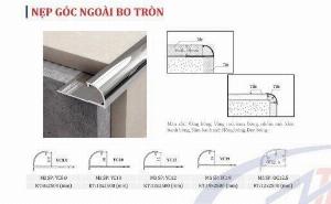 Nẹp ốp gạch bo tròn bằng nhôm - Nẹp góc gạch bo tròn - Nẹp kết thúc gạch - Nẹp viền gạch men.