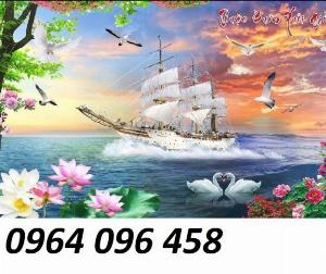 Tranh gạch 3d phong thủy thuyền buồm - NMM487