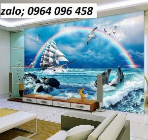 Tranh gạch 3d phong thủy thuyền buồm - NMM487