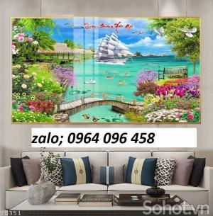 Tranh gạch 3d phong thủy thuyền buồm - NMM487