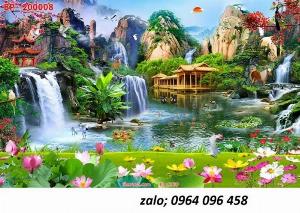 Tranh gạch 3d phong cảnh đồng quê - DHGV44