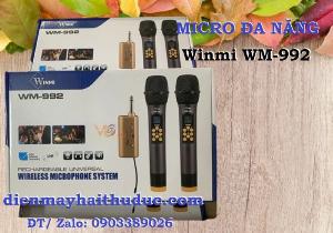 Micro không dây bộ 2 tay Winmi WM-992 chuyên dành cho Karaoke loa kéo