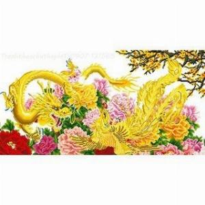 Tranh gạch 3d phong thủy rồng phượng - BBCX32