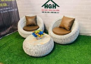 Ghế nhựa giả mây mẫu Sofa trứng Tp.HCM Hồng Gia Hân G1114