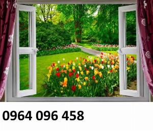 Tranh 3d cửa sổ tranh gạch 3d cửa sổ - PNNN75