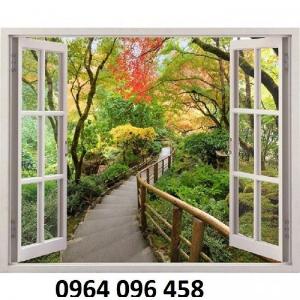 Tranh 3d cửa sổ tranh gạch 3d cửa sổ - PNNN75