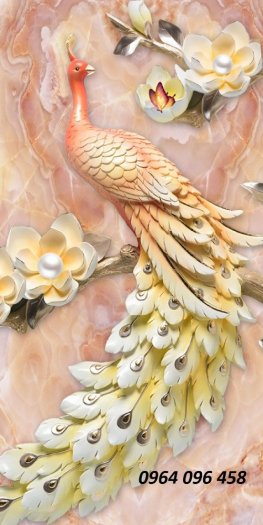 Tranh gạch 3d dán tường phòng khách - HNMM5