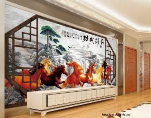 Tranh 3d mã đáo thành công - tranh gạch 3d - 6544CB