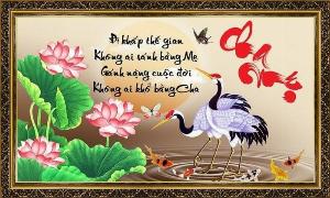 Tranh gạch 3d câu thơ cha mẹ - 98644CV