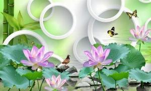 Tranh 3d - tranh gạch 3d phòng khách - MNNN96