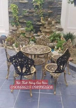 Bàn ghế nhôm đúc hoa sang trọng Tp.HCM Hồng Gia Hân N1109