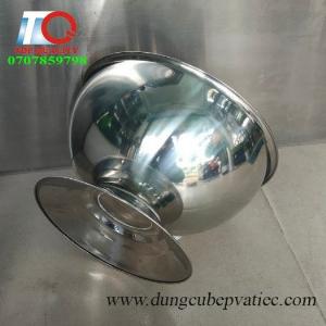 Bowl inox tròn có chân đựng đá, ướp rượu, nước ngọt, nước ép, trái cây....