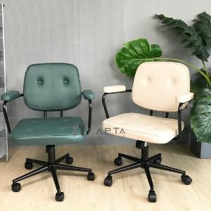 CE1012-P | Ghế làm việc nhỏ gọn bọc nệm simili giả vải chân xoay