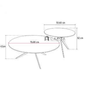 SL TS0958/0959-86E | Bàn trà cặp mặt đá hiện đại