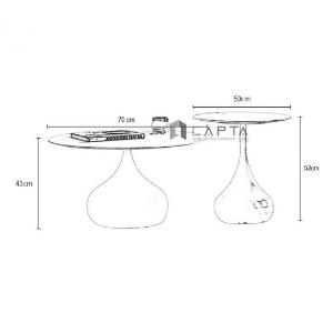 SL TS0952/45-75E | Bàn sofa đôi mặt đá tròn cao cấp