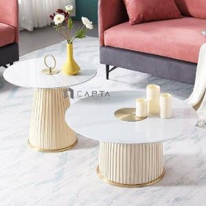 SL TS0955/56-86E | Bộ bàn uống trà 2 bàn mặt đá sang trọng nhập khẩu