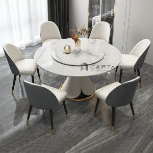 SD JULIET2- 135E / ECO 12C | Bộ bàn ăn biệt thự cao cấp mặt đá xoay 6 ghế
