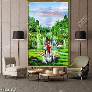Tranh gạch trang trí tường, tranh 3D công giáo