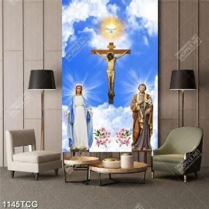 Tranh gạch trang trí tường, tranh 3D công giáo