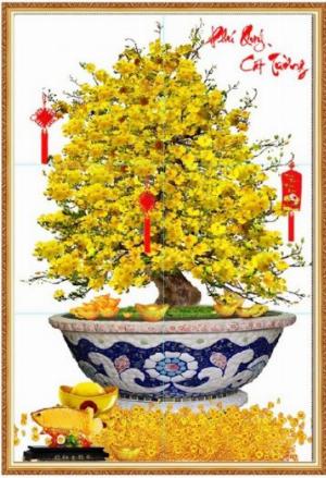 Tranh gạch hoa mai 3d - SCVV54