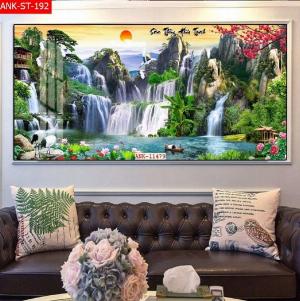 Tranh gạch 3d phong cảnh phòng khách - CVBB64